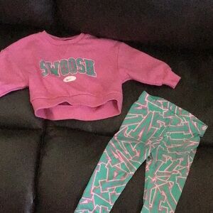 Nike Kids Pink and Teal Matching Set